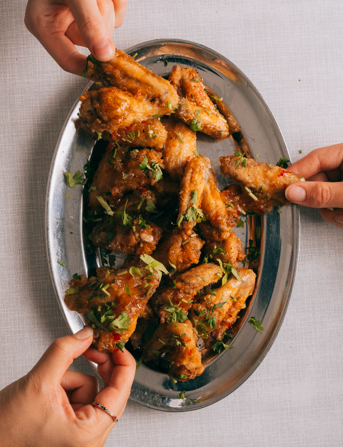 Sticky fish sauce chicken wings Phans
